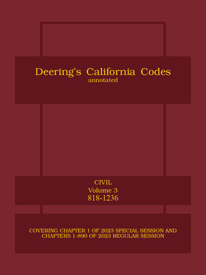 cover image of Deering's California Civil Code